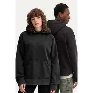 Won Hundred hanorac de bumbac culoarea negru, cu glugă, cu imprimeu, 3725-12087 imagine