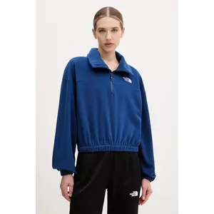 The North Face hanorac 100 Glacier femei, culoarea bleumarin, cu imprimeu, NF0A89J9D1R1 imagine