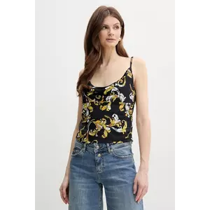 Versace Jeans Couture bluză femei, culoarea negru, cu imprimeu, 78HAM236 NS639 imagine