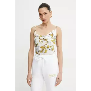 Versace Jeans Couture bluză femei, culoarea alb, cu imprimeu, 78HAM236 NS639 imagine