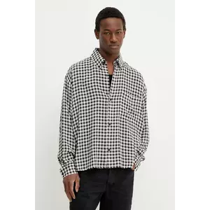 Won Hundred cămașă bărbați, culoarea negru, cu guler button-down, relaxed, 3550-14274 imagine