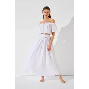 Karl Lagerfeld fustă din bumbac culoarea alb, maxi, evazati, A2W46043 imagine