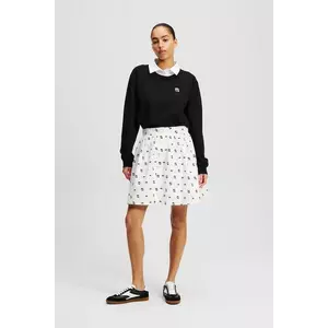 Karl Lagerfeld fustă din bumbac culoarea alb, mini, evazati, A2W12029 imagine