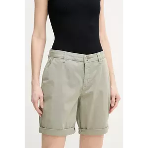 Mos Mosh pantaloni scurți femei, culoarea verde, uni, high waist, 169010 imagine