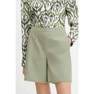 MM pantaloni scurți femei, culoarea verde, uni, high waist, 2516781018600 imagine