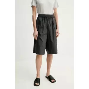 Remain pantaloni scurți femei, culoarea gri, uni, high waist, 502700847 imagine