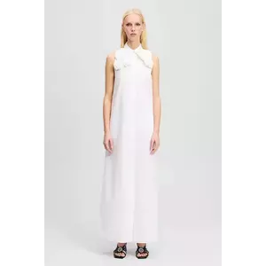 Karl Lagerfeld rochie din bumbac culoarea alb, maxi, dreaptă, A2W13004 imagine