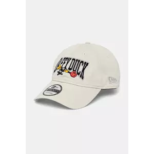 New Era șapcă de baseball din bumbac culoarea bej, cu imprimeu, 60595282 imagine