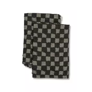 Byon set de servetele de bumbac Checki 2-pack culoarea negru imagine