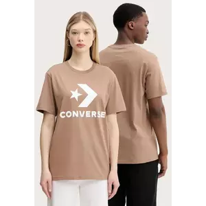 Converse tricou din bumbac culoarea maro, cu imprimeu, 10025458-A39 imagine