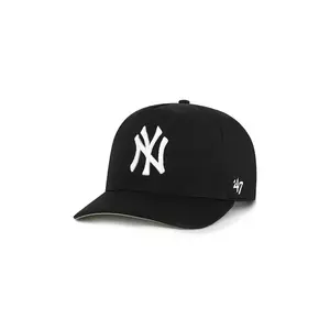 47 brand șapcă de baseball din bumbac MLB New York Yankees culoarea negru, uni, B-FHTCH17GWP-BK imagine