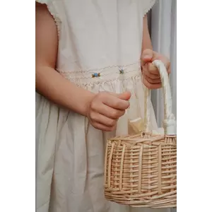 Konges Sløjd rochie din bumbac pentru copii CELEBRATION AALIYAH DRESS GOTS culoarea bej, mini, evazată, KS103576 imagine