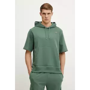 The North Face hanorac de bumbac Relaxed barbati, culoarea verde, cu glugă, neted, NF0A8BW1HCH1 imagine