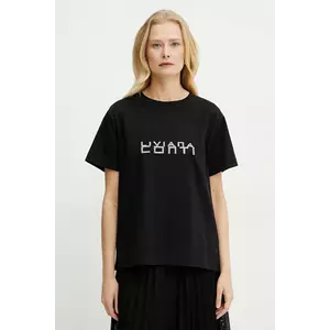 Liviana Conti tricou din bumbac femei, culoarea negru, L5SW76 imagine