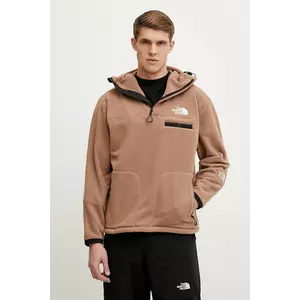 The North Face hanorac fleece TNF X NSE barbati, culoarea maro, cu glugă, neted, NF0A8BJZ6IH1 imagine
