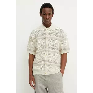 Les Deux cămașă culoarea bej, cu guler clasic, regular, LDM310156 imagine