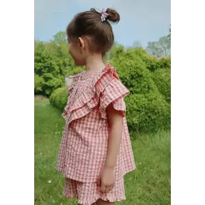 Konges Sløjd camasa de bumbac pentru copii KIM FRILL SS SHIRT GOTS culoarea roz, KS102306 imagine