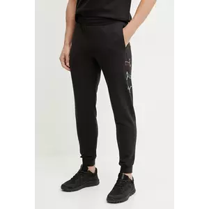 Puma pantaloni de trening barbati, culoarea negru, cu imprimeu, 684666 imagine
