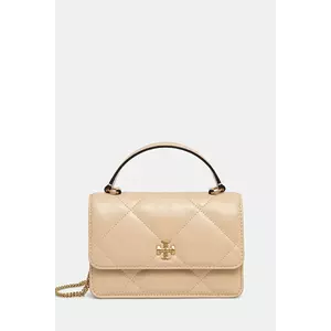 Tory Burch poseta Kira Diamond Quilt Mini culoarea bej, 158326-700 imagine