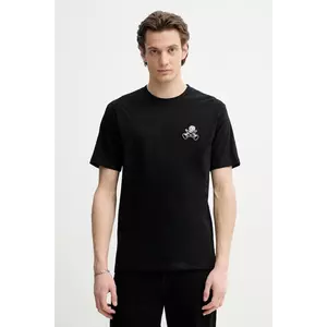 The Kooples tricou din bumbac barbati, culoarea negru, cu imprimeu, HTSC30029K imagine