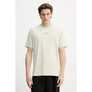 Samsoe Samsoe tricou din bumbac SAMARCUS barbati, culoarea bej, cu imprimeu, M25100034 imagine