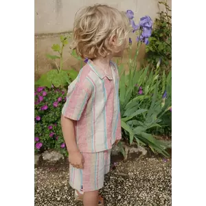 Konges Sløjd cămașă de in pentru copii VENICE SS SHIRT culoarea roz, KS102448 imagine