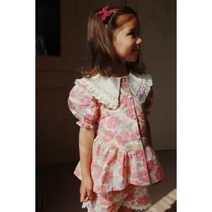 Konges Sløjd bluza de bumbac pentru copii COEUR COLLAR SHIRT GOTS culoarea roz, modelator, KS102850 imagine