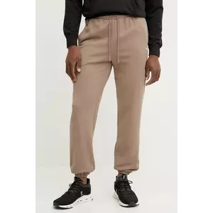 Puma pantaloni de trening din bumbac barbati, culoarea maro, neted, 631535 imagine