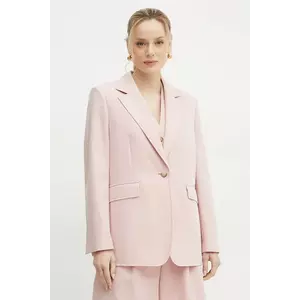 BOSS Orange blazer din amestec de in culoarea roz, un singur rand de nasturi, neted, 50546215 imagine