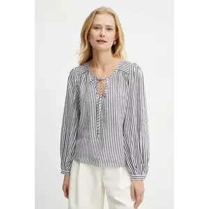 Marella bluza din amestec de in ADDA femei, culoarea albastru marin, modelator, 2513111044200 imagine