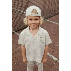 Konges Sløjd camasa copii ELLIOT SS SHIRT GOTS culoarea gri, KS102290 imagine