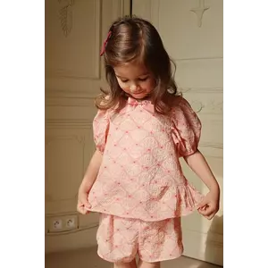 Konges Sløjd pantaloni scurti copii AVA SHORTS GOTS culoarea roz, modelator, KS102446 imagine