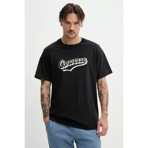 Converse tricou din bumbac barbati, culoarea negru, cu imprimeu, 10027994-A01 imagine