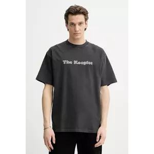The Kooples tricou din bumbac barbati, culoarea gri, cu imprimeu, HTSC30020K imagine