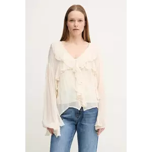 Hoss Intropia bluza femei, culoarea bej, neted, 6289142 imagine