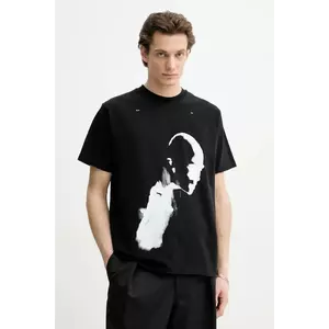 Heliot Emil tricou barbati, culoarea negru, cu imprimeu, SS25_M_09_041_BLK01_CO imagine