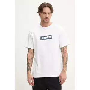 Converse tricou din bumbac barbati, culoarea alb, cu imprimeu, 10027995-A02 imagine