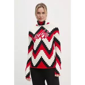 Perfect Moment pulover Chevron femei, culoarea bej, cu guler W3001096 imagine