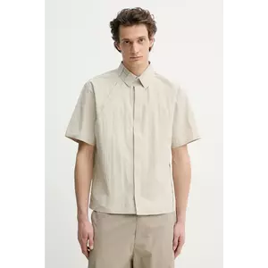 Heliot Emil cămașă bărbați, culoarea bej, cu guler clasic, relaxed, SS25_M_05_063_ST18 imagine