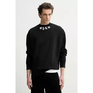 MSGM hanorac de bumbac barbati, culoarea negru, cu imprimeu, 3840MM103.257000 imagine