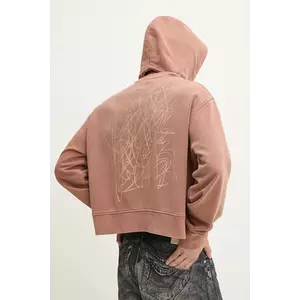 CAMPERLAB hanorac de bumbac barbati, culoarea portocaliu, cu glugă, cu imprimeu, AU00018.002 imagine