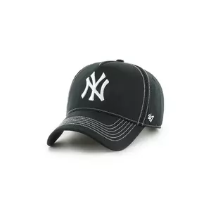 47 brand șapcă de baseball din bumbac MLB New York Yankees culoarea negru, neted, B-CONDT17GWS-BK imagine
