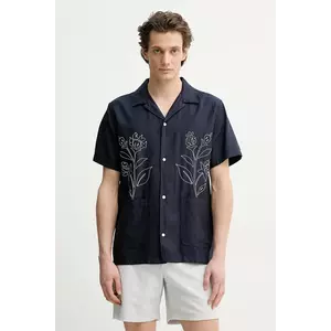 Les Deux camasa barbati, culoarea albastru marin, regular, LDM401101 imagine