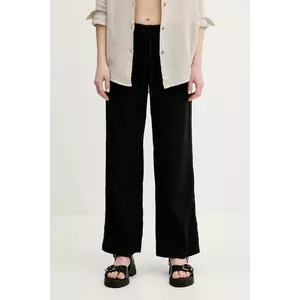 Hollister Co. pantaloni din in femei, culoarea negru, lat, high waist, KI356-5034 imagine