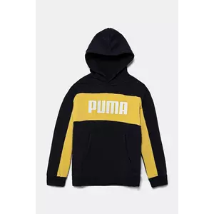 Puma bluza copii ESS BLOCK Hoodie TR culoarea albastru marin, cu glugă, cu imprimeu, 685819 imagine