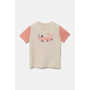 Puma tricou de bumbac pentru copii SANDY ADVENTURES Tee culoarea bej, cu imprimeu, 685155 imagine
