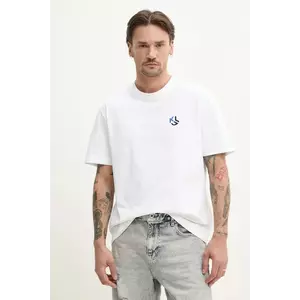 Karl Lagerfeld Jeans tricou din bumbac barbati, culoarea alb, neted, A2M17050 imagine