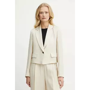 Marella blazer din amestec de in Emme by Marella culoarea bej, un singur rand de nasturi, neted, 2515041121200 imagine