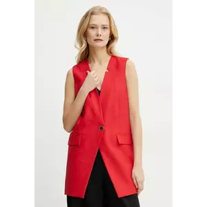 Simona Corsellini vestă culoarea rosu, un singur rand de nasturi, P25CPGL001 imagine