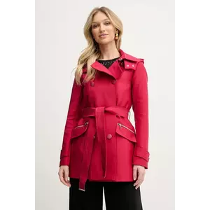 Morgan palton GLADIA femei, culoarea rosu, de tranzitie, cu doua randuri de nasturi, GLADIA imagine